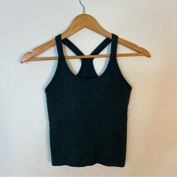 Dark Green Lululemon Ribbed Tank Top - Picture 2 of 5